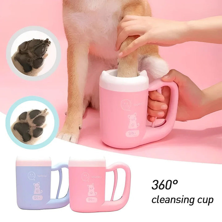 Dog Paw Scrubber Cup with Gentle Silicone Bristles for Muddy Paws