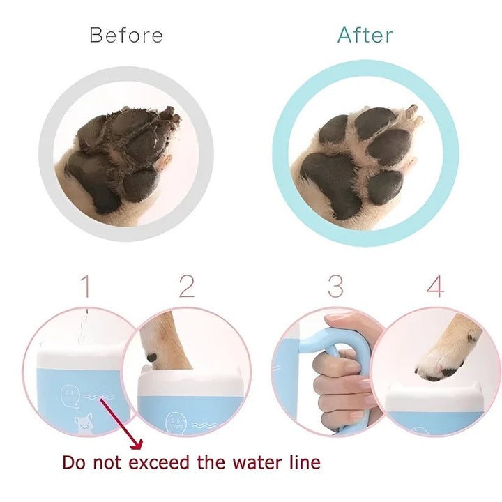 Dog Paw Scrubber Cup with Gentle Silicone Bristles for Muddy Paws