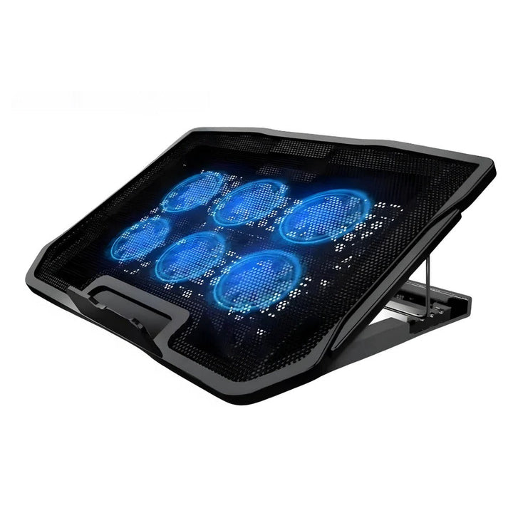 6 Fan Mesh Laptop Cooling Stand with Speed Control and USB Hub