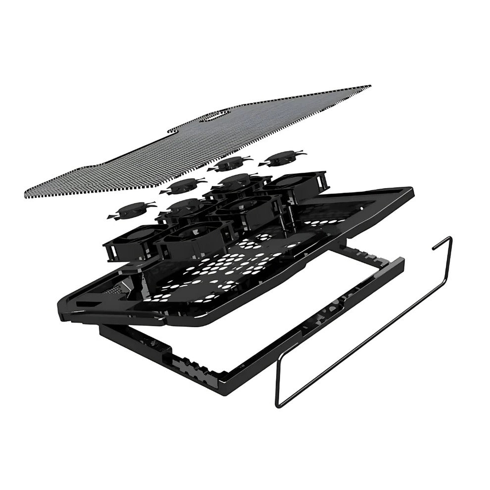 6 Fan Mesh Laptop Cooling Stand with Speed Control and USB Hub