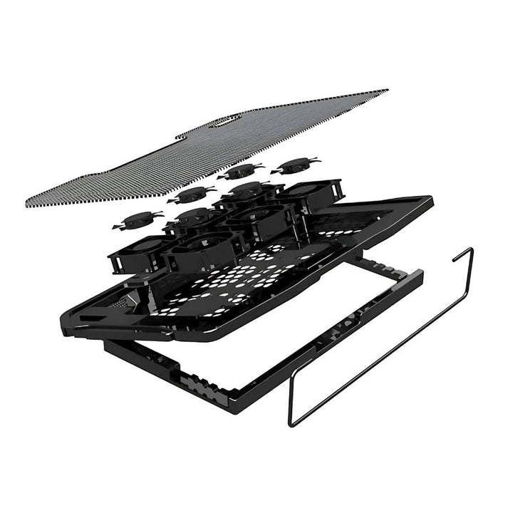 6 Fan Mesh Laptop Cooling Stand with Speed Control and USB Hub