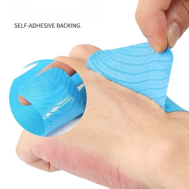 Pre Cut Sports Kinesiology Tape with Waterproof Adhesive for Training and Exercise