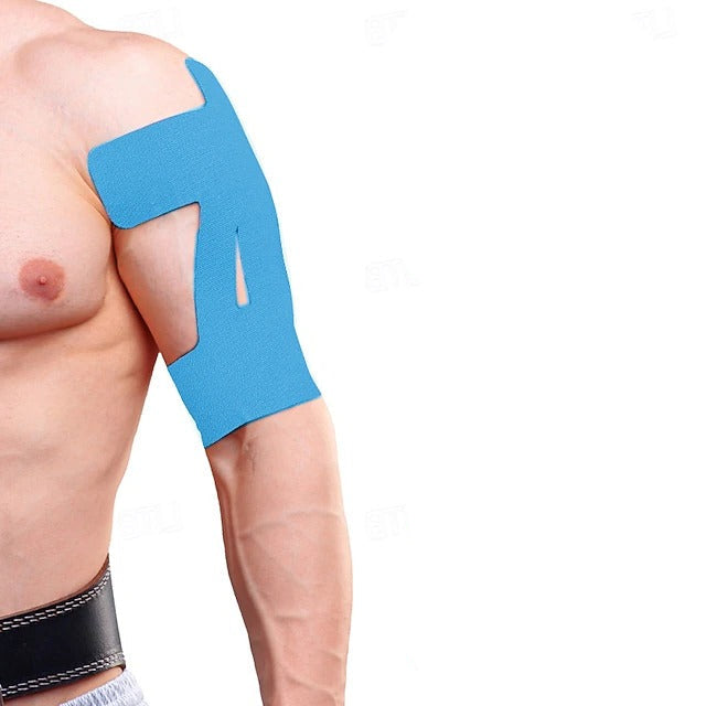 Pre Cut Sports Kinesiology Tape with Waterproof Adhesive for Training and Exercise