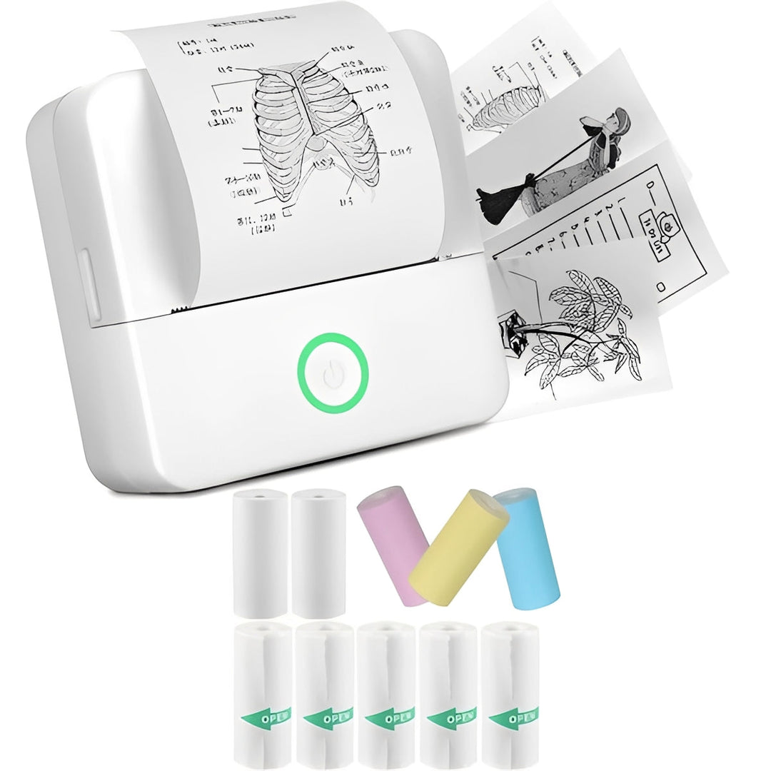 Portable Inkless Thermal Sticker Printer, Bluetooth Photo and Memo Printer