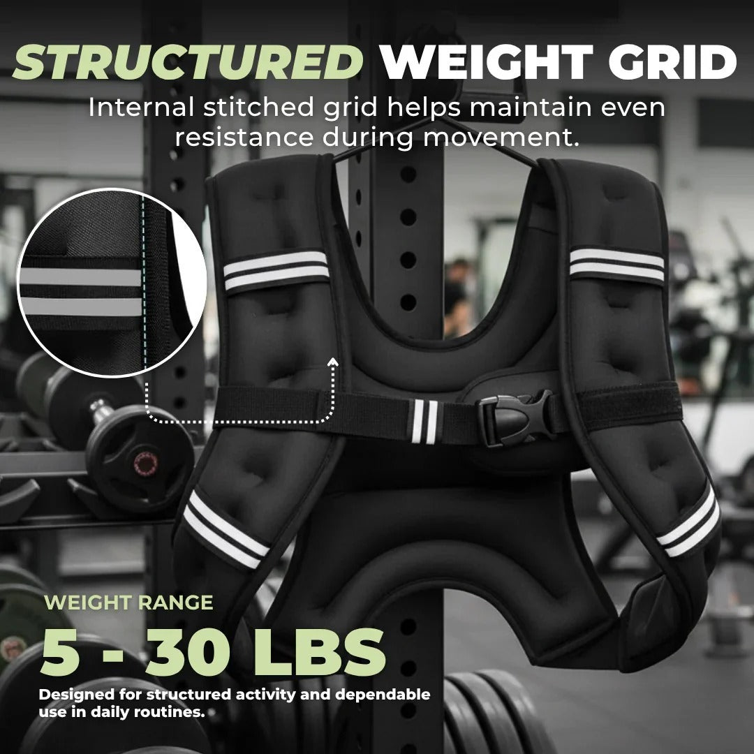 Adjustable Multi Pocket Weight Training Vest with Detachable Storage Pouch for Outdoor Fitness