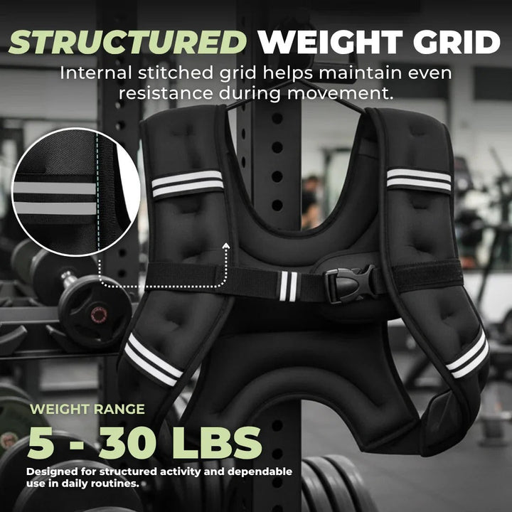 Adjustable Multi Pocket Weight Training Vest with Detachable Storage Pouch for Outdoor Fitness