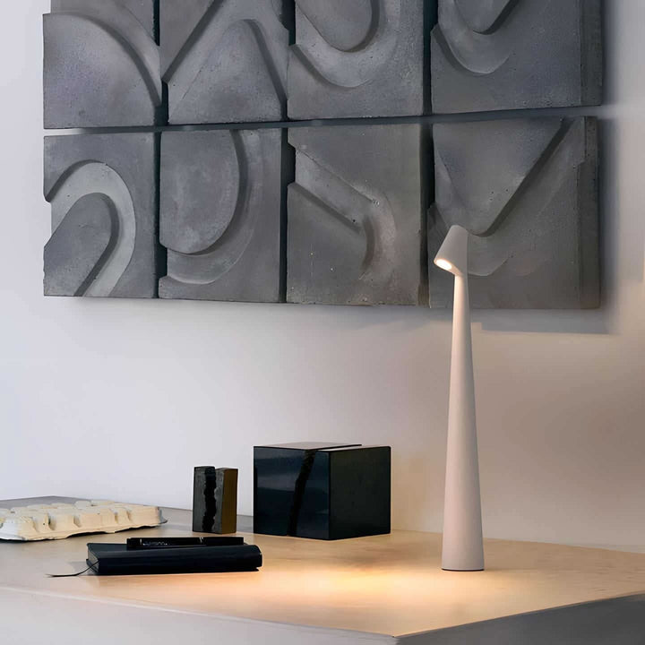 Rechargeable Aluminum Table Lamp with Adjustable Brightness and USB Port