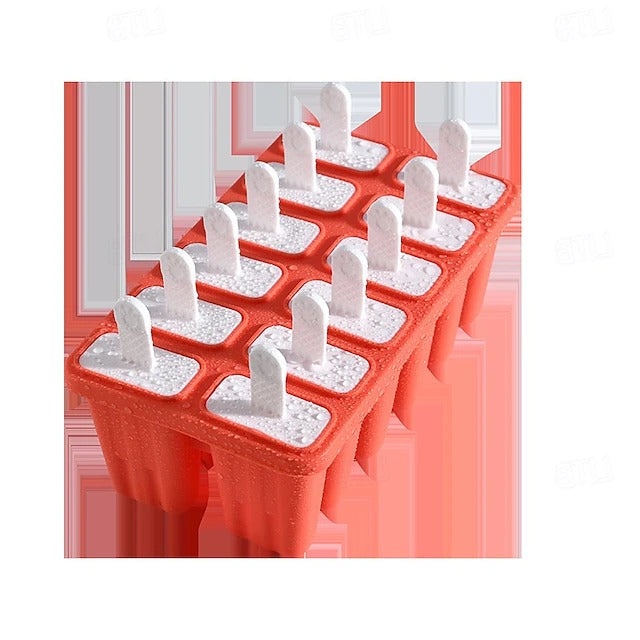 BPA Free Silicone Ice Pop Mold with Sticks for Homemade Popsicles and Frozen Treats