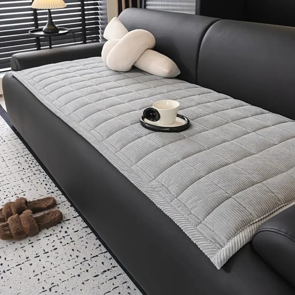 Quilted Couch Cover with Patterned Design