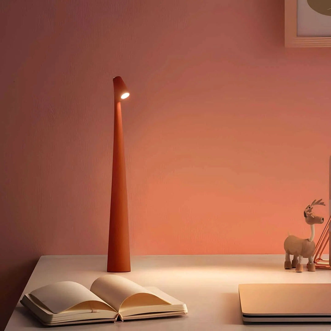 Rechargeable Aluminum Table Lamp with Adjustable Brightness and USB Port