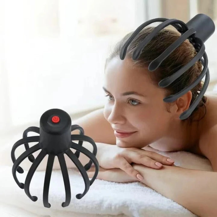 Electric Head Massager, Scalp Scratcher, Octopus Vibration Tool, USB Rechargeable
