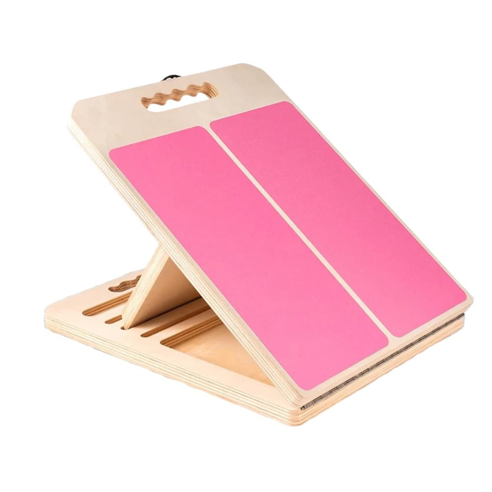 Multi Angle Wooden Slant Board with Adjustable Incline Levels for Stretching and Rehabilitation
