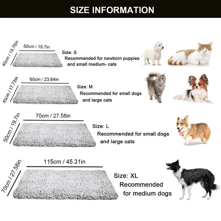 Self Warming Pet Blanket for Cats and Dogs, Washable Design