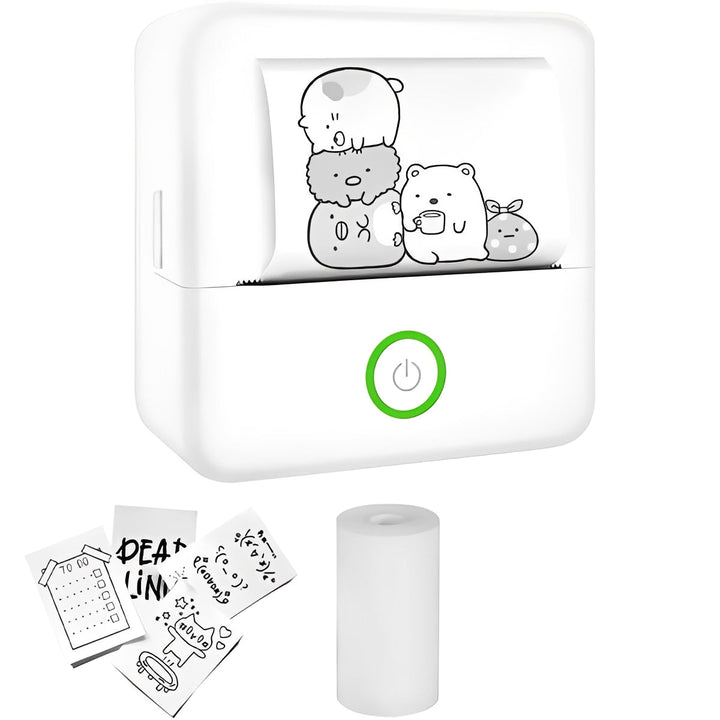 Portable Inkless Thermal Sticker Printer, Bluetooth Photo and Memo Printer