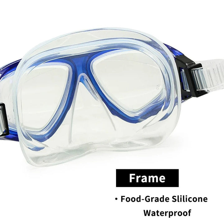 Full Face Scuba Mask with Tempered Glass Lens and Adjustable Fit