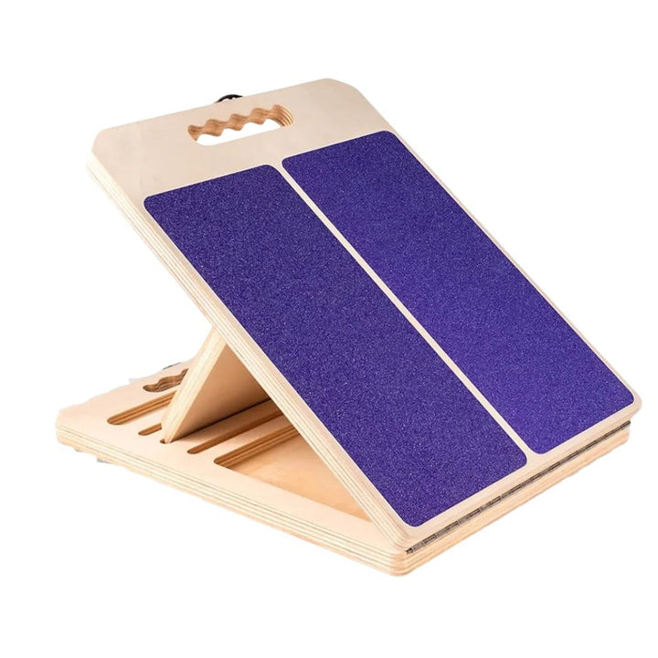 Multi Angle Wooden Slant Board with Adjustable Incline Levels for Stretching and Rehabilitation