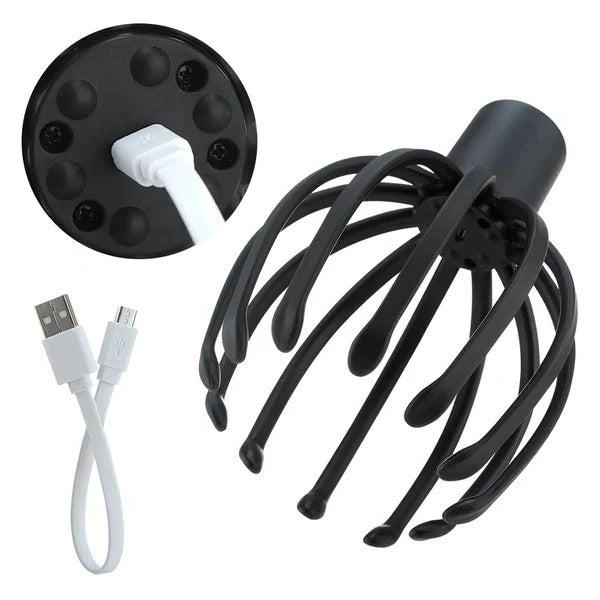 Electric Head Massager, Scalp Scratcher, Octopus Vibration Tool, USB Rechargeable