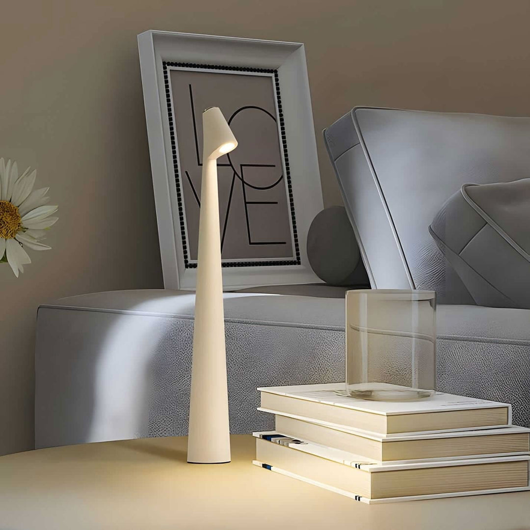 Rechargeable Aluminum Table Lamp with Adjustable Brightness and USB Port