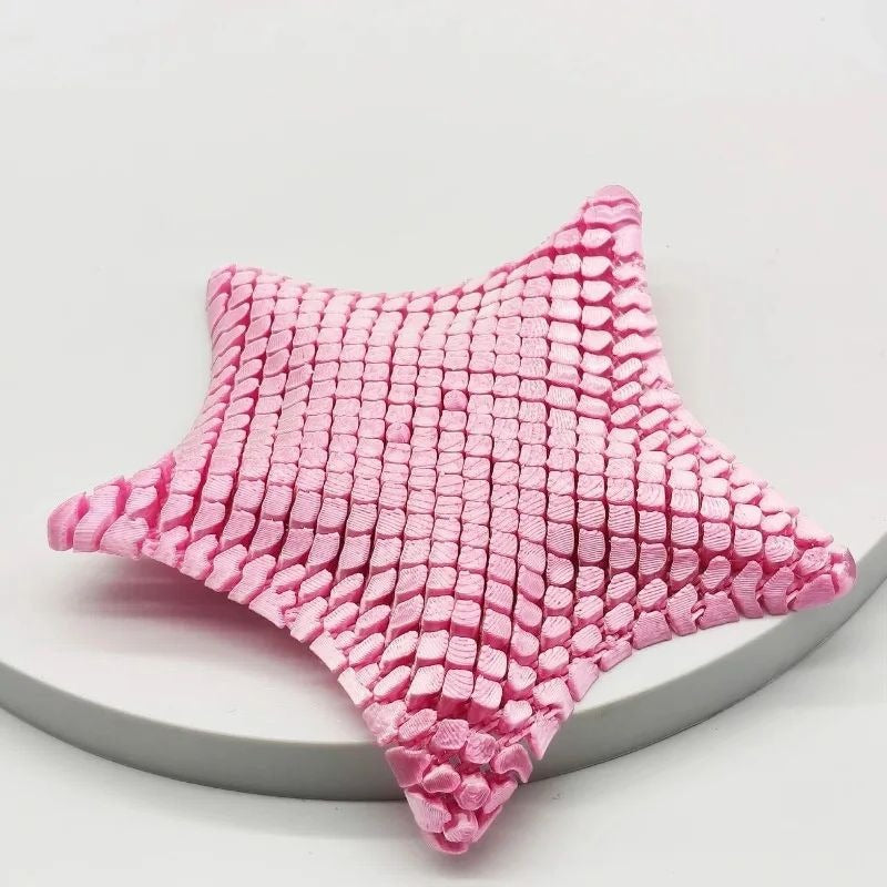 3D Printed Jointed Sea Star Sensory Toy with Flexible Articulated Segments for Desk Fidgeting
