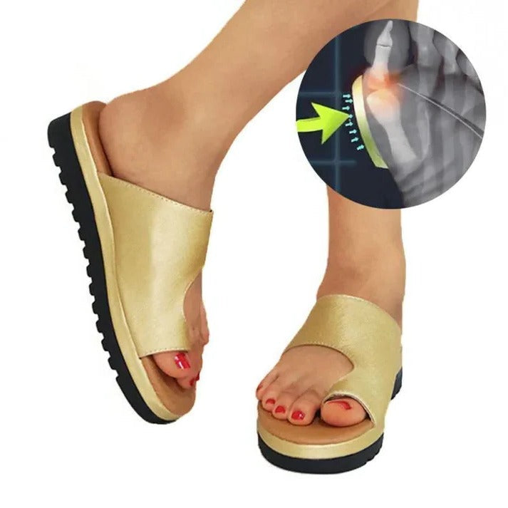 Suede Toe Loop Flat Sandals with Thick Platform Sole