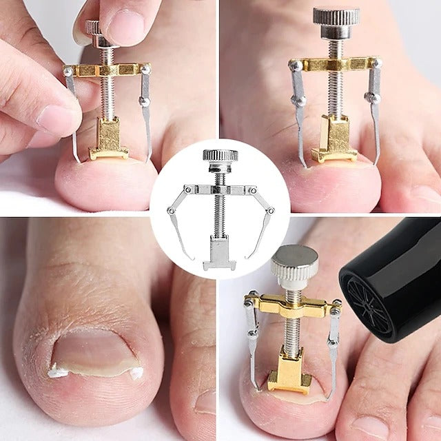 Stainless Steel Toenail Clip Tool with Hook and Tension Mechanism for Home Pedicure Care, 2 Piece