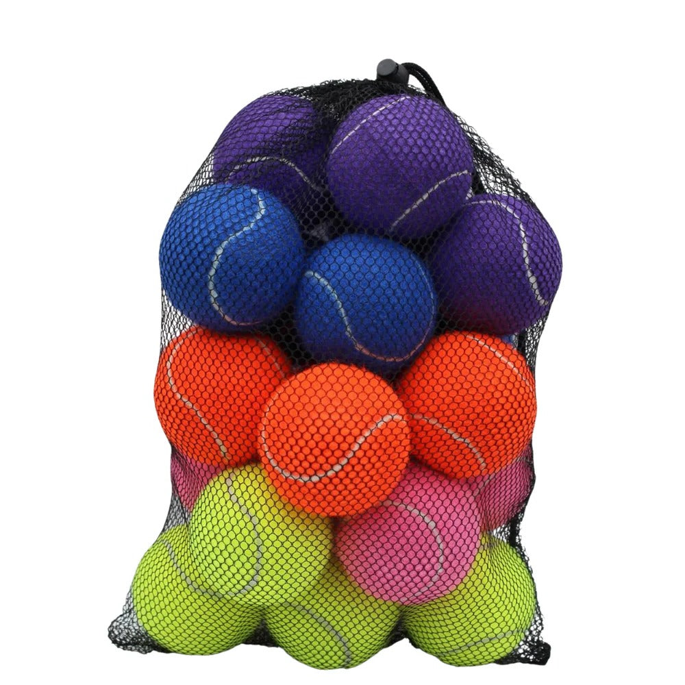 Standard Size Practice Tennis Balls, Set of 20 with Mesh Storage Bag