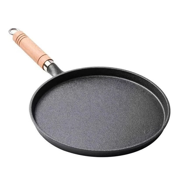 Uncoated Cast Iron Pancake Pan for Gas and Induction Stoves