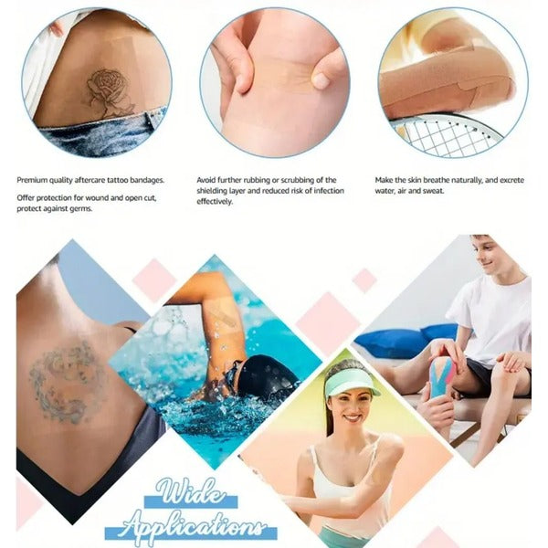Clear Stretch PU Waterproof Bandages for Tattoo Aftercare and Shower Use