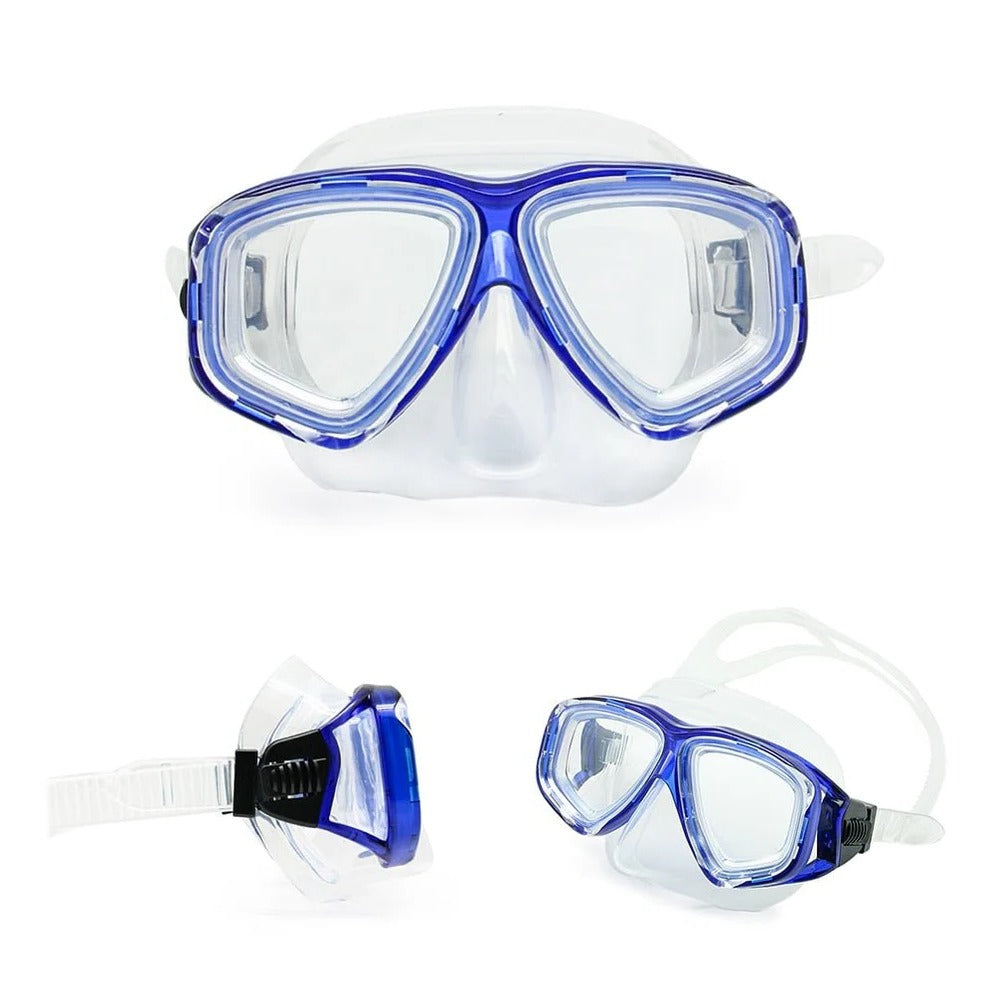 Full Face Scuba Mask with Tempered Glass Lens and Adjustable Fit
