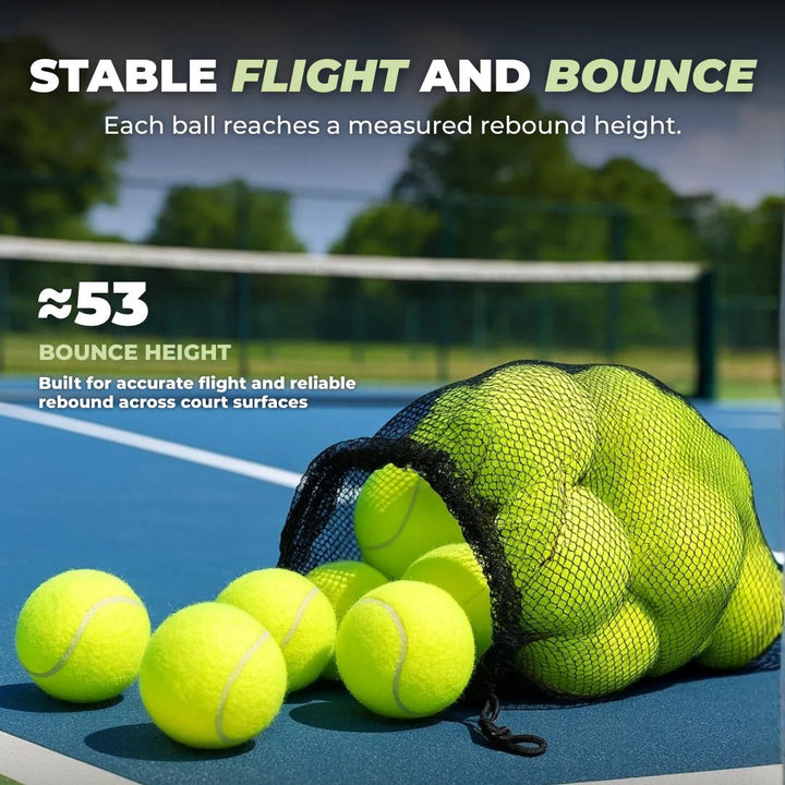Standard Size Practice Tennis Balls, Set of 20 with Mesh Storage Bag
