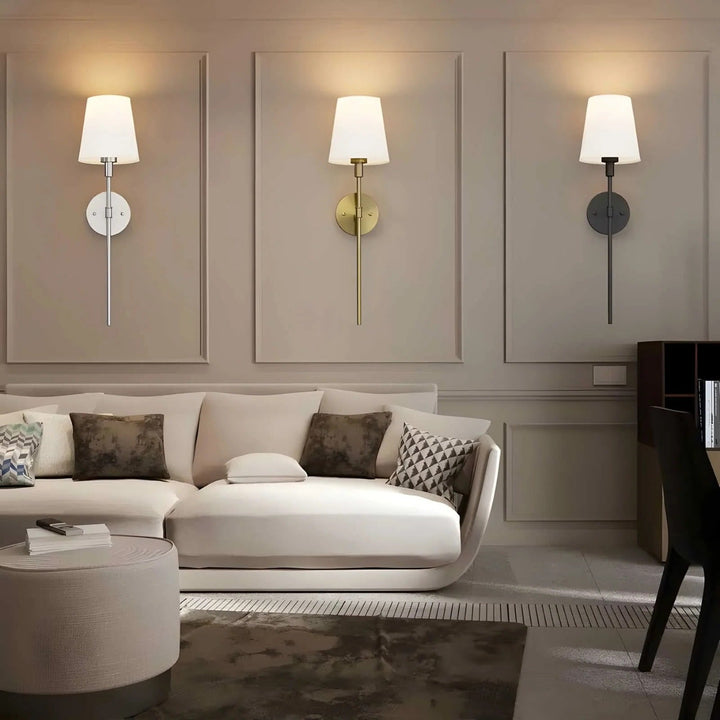 Wireless Wall Mounted Light Fixtures, Set of 2 with Battery Operation