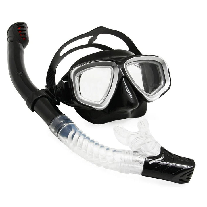 Full Face Scuba Mask with Tempered Glass Lens and Adjustable Fit