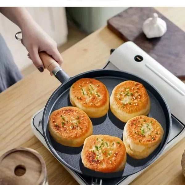 Uncoated Cast Iron Pancake Pan for Gas and Induction Stoves