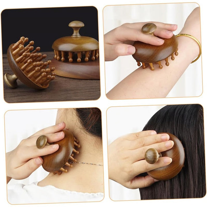 Aromatic Wood Detangling Comb with Scalp Stimulation and Body Massage Use
