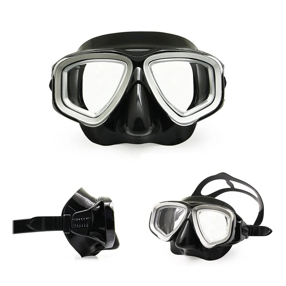 Full Face Scuba Mask with Tempered Glass Lens and Adjustable Fit