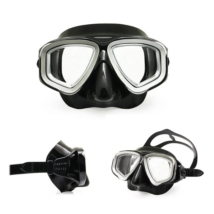 Full Face Scuba Mask with Tempered Glass Lens and Adjustable Fit