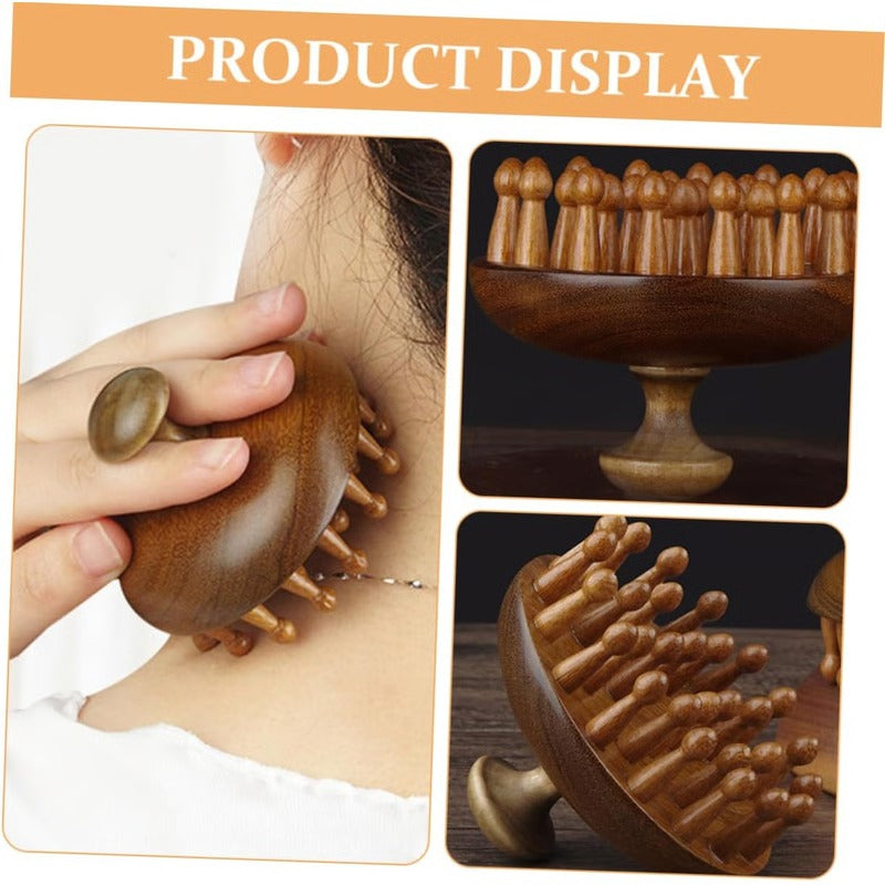 Aromatic Wood Detangling Comb with Scalp Stimulation and Body Massage Use