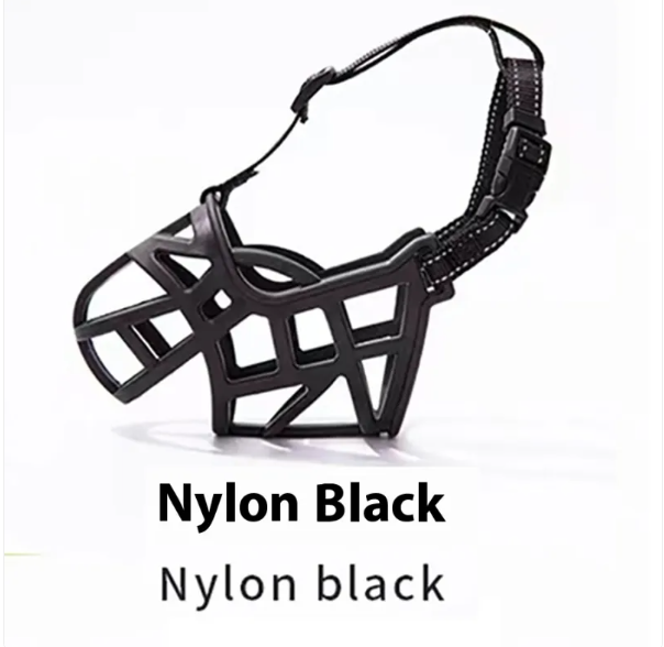 Open Basket Dog Muzzle with Adjustable Straps and Training Guide