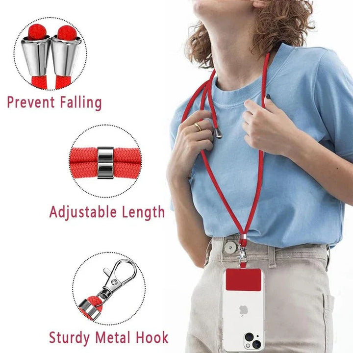 Adjustable Neck Strap Phone Holder with Crossbody Carry Design