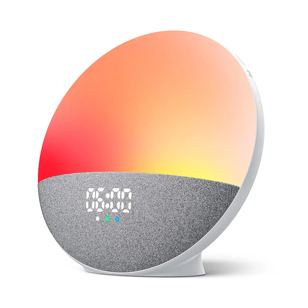 Sunrise Alarm Clock with Sunset Dimming and Touch Controls
