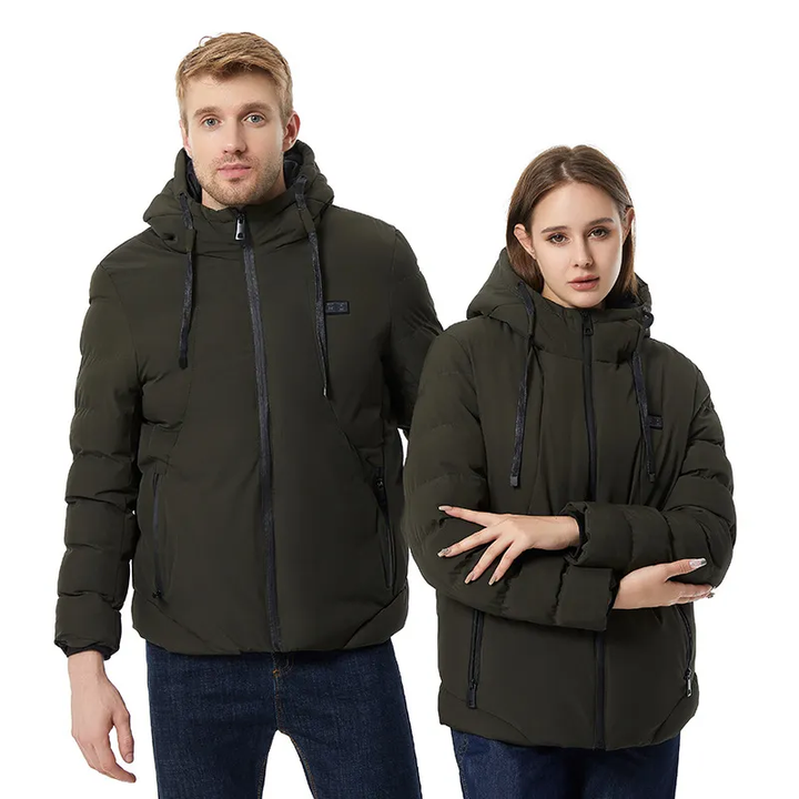 Heated Hooded Jacket with Adjustable Heat Settings