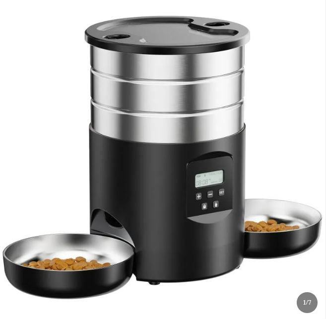 Smart WiFi Automatic Cat Feeder with Two Stainless Steel Bowls
