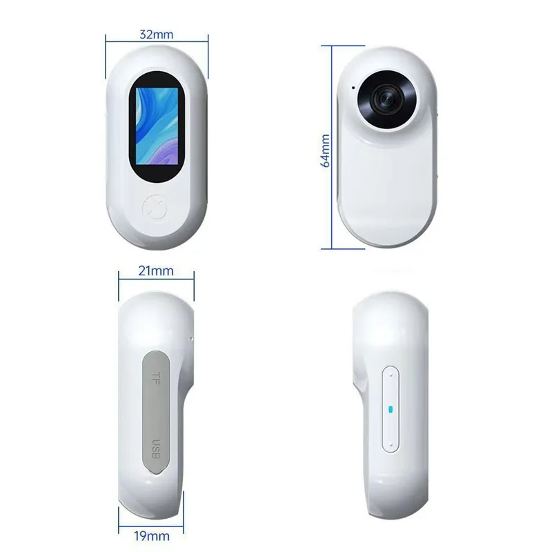 Mini Wearable POV Camera with Collar, Clip and Magnetic Mounting Options