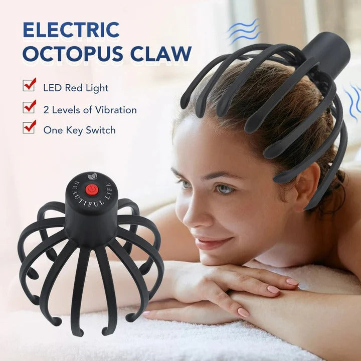 Electric Head Massager, Scalp Scratcher, Octopus Vibration Tool, USB Rechargeable