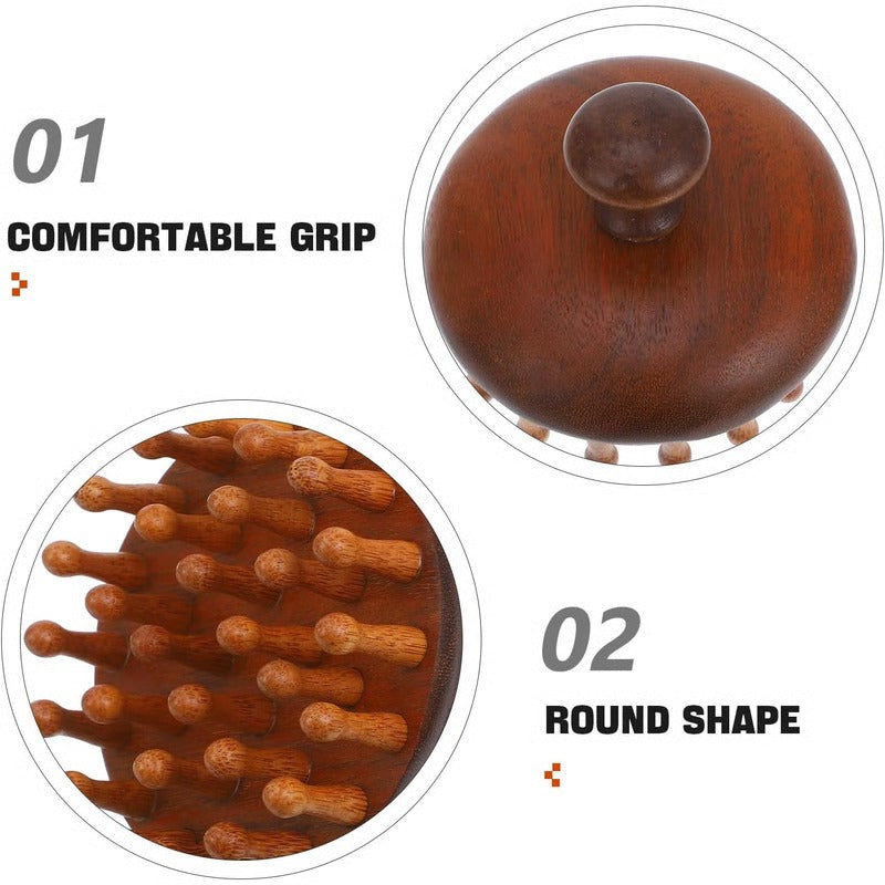 Aromatic Wood Detangling Comb with Scalp Stimulation and Body Massage Use