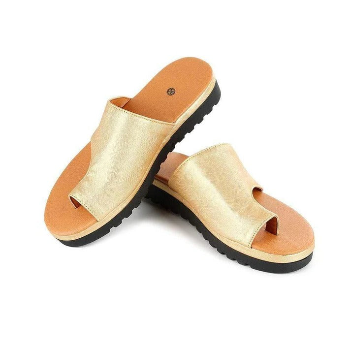 Suede Toe Loop Flat Sandals with Thick Platform Sole