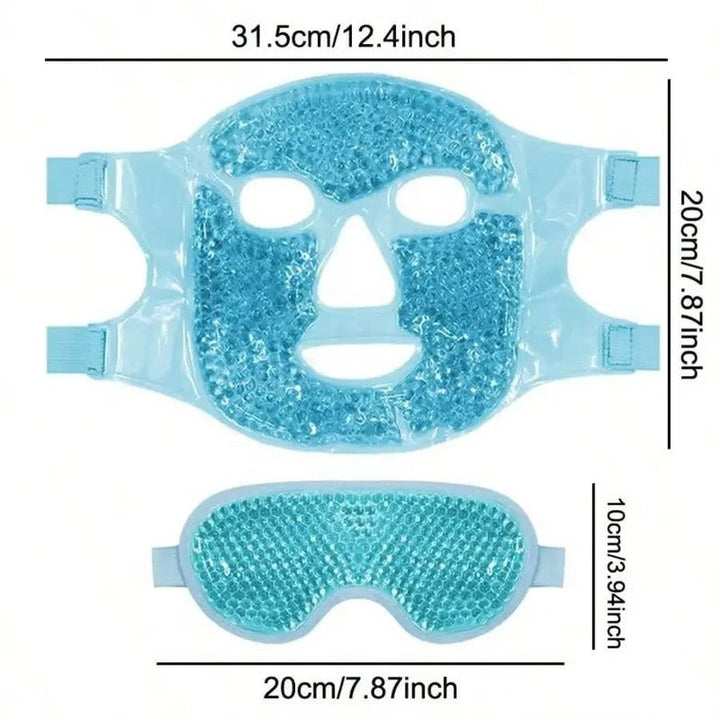 Reusable Gel Bead Eye and Face Cooling Mask with Hot and Cold Therapy for Puffiness and Relaxation