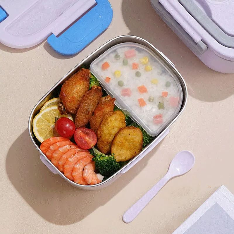 Self Heating Bento Box for Travel, Office and Vehicle Use