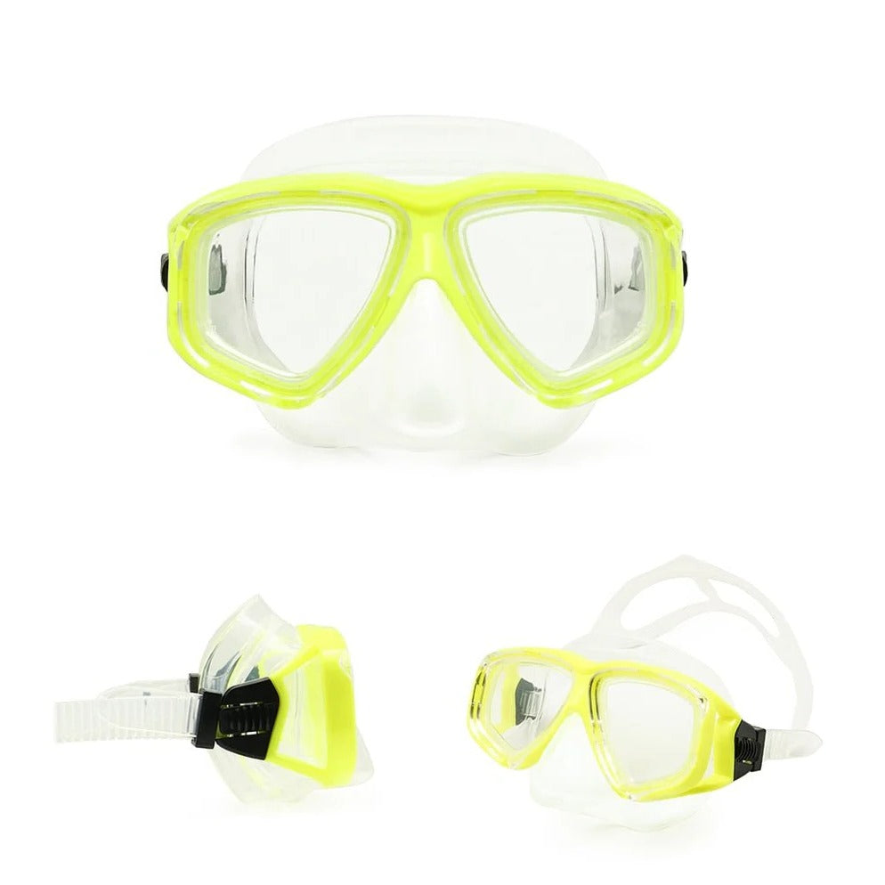 Full Face Scuba Mask with Tempered Glass Lens and Adjustable Fit