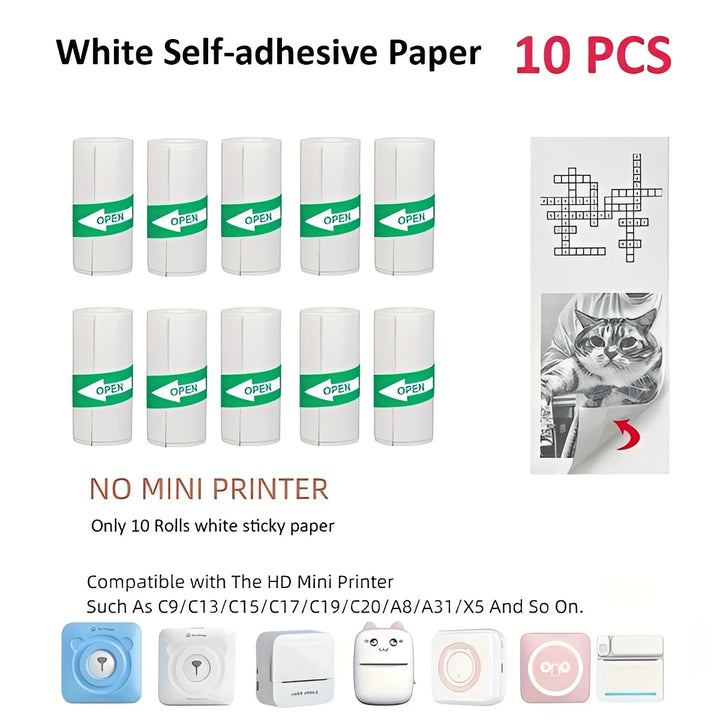 Portable Inkless Thermal Sticker Printer, Bluetooth Photo and Memo Printer